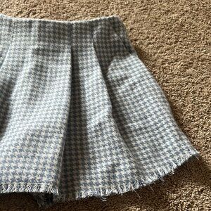 Blue and White Houndstooth Skirt